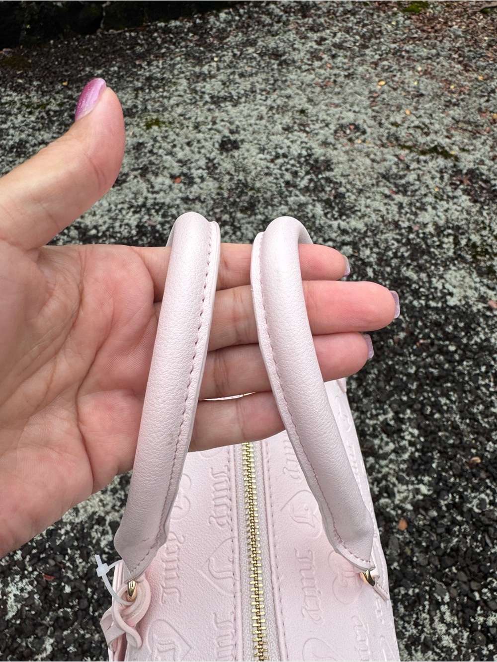 Juicy Couture NWT Powder Blush Satchel Pink Embossed Heart Bag retail $99 - Picture 8 of 12